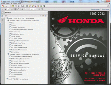 Honda Vt1100c  Vt1100t  Vt1100c2 - Service Manual