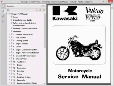 Kawasaki VN750A Vulcan - Manual Parts Catalogue
