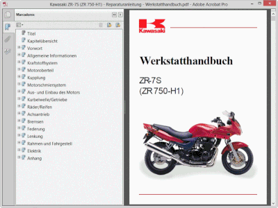 Kawasaki ZR 7/S ab 1999 Reparaturanleitung Reparaturbuch Reparatur-Handbuch Buch 