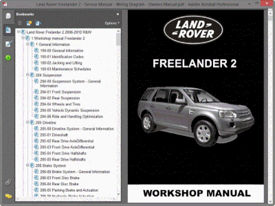 Land Rover Freelander II manuale officina workshop manual 2006-2011 