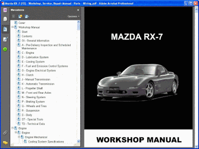 *WORKSHOP MANUAL SERVICE & REPAIR GUIDE for MAZDA RX7 1992-2002 WIRING