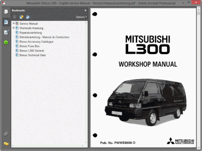 Mitsubishi Delica L300 - English Service Manual - Deutsch Reparaturanleitung  Wiring Diagram Mitsubishi L300 Pdf    solopdf.com