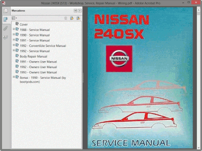 Nissan 240sx S13 Service Manual Wiring, 1990 Nissan 240sx Headlight Wiring Diagram