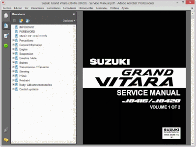 Coast Microprocessor nephew Suzuki Grand Vitara (2005-2014) Service Manual
