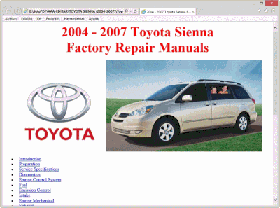 2004 sienna repair manual pdf